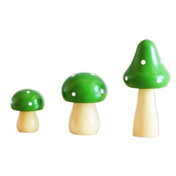Godderr Small Mushroom Decoration Solid Wood Creative Home Decoration Multi-colored Mushroom Decoration