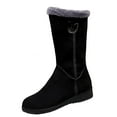 thumbnail image 2 of Miluxas 2025 Clearance! Women's Winter Fashion Mid-Calf Snow Boots Clearance,Warm Faux Fur-Lined Non-slip Side Zip Suede Leather Tall Boots, 2 of 6