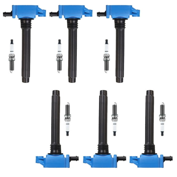 Set of 6 High Performance ISA Ignition Coils and Autolite Iridium Spark Plugs Compatible with 2011-2020 Chrysler 300 3.6L V6 Replacement for UF648
