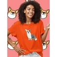 thumbnail image 2 of Monochrome Corgi Watercolor T-Shirt Women -Image by Shutterstock, Female 5X-Large, 2 of 4