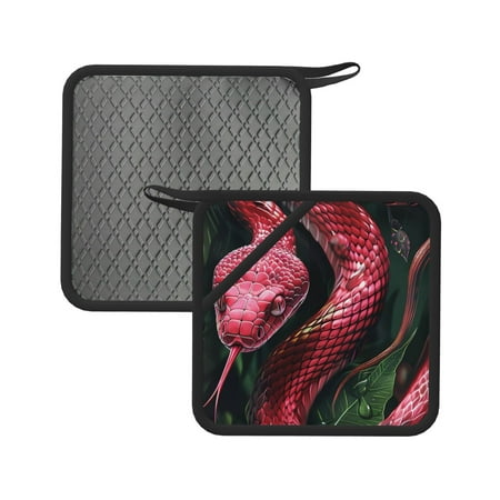 

Matuu Red Viper Jungle Intensity for Square Silicone Anti-hot Pad for Kitchen Potholders Hot Dishers Spoon Holder