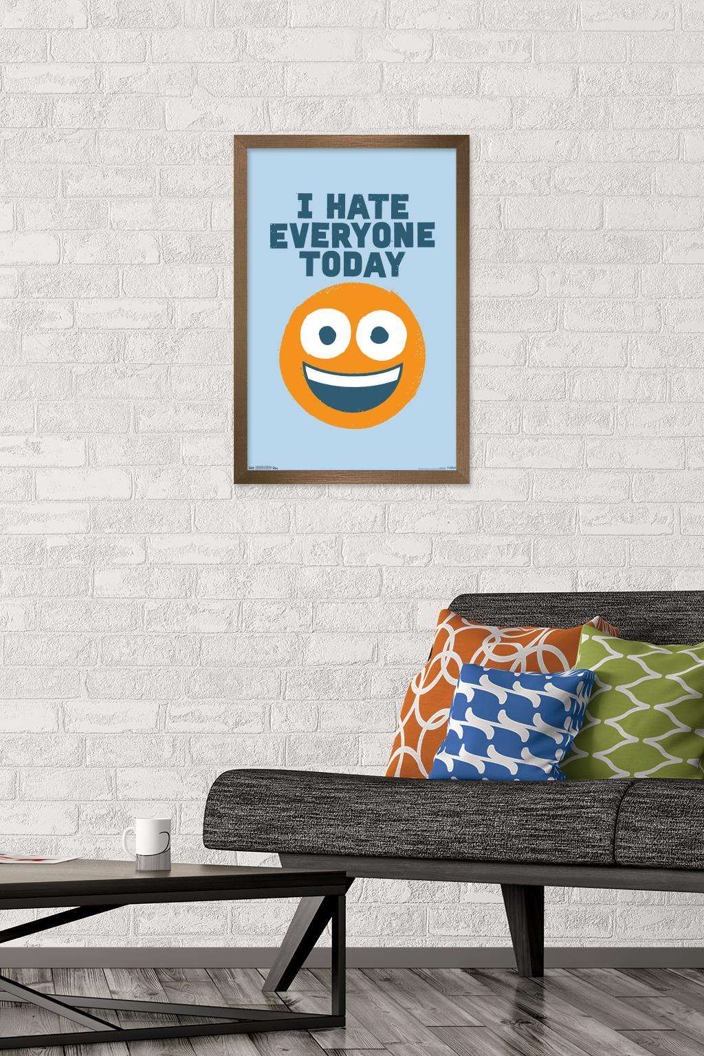 DaVid Olenick - Hate Everyone Wall Poster, 14.725" x 22.375", Framed