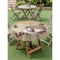 thumbnail image 4 of Outdoor Tablecloths with Umbrella Hole & Zipper, Retro Coffee Round Tablecloth 54 Inch, Modern Vintage Farmhouse Brown Coffee Beans Waterproof Table Cloth, Patio/Pool/Picnic Table Covers, 4 of 8