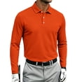 thumbnail image 2 of Mens Tops Polo Neck Long Sleeve Top Multi Tone Straight Tailored Mens UPF Golf Performance Pullover, 2 of 8