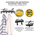 thumbnail image 5 of Goutoports Wall Mounted Towel Rack - 6 Hook Bathroom Towel Holder (Oblique Font Design), 5 of 7