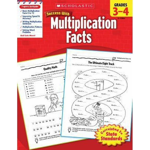 Pre-Owned Scholastic Success with Multiplication Facts: Grades 3-4 Workbook (Paperback) 0545200865 9780545200868