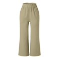 thumbnail image 4 of Sngxgn Wide Leg Pants for Women Stretchy Straight Leg Comfy Classic High Waiste(Mint Green,XXL), 4 of 6