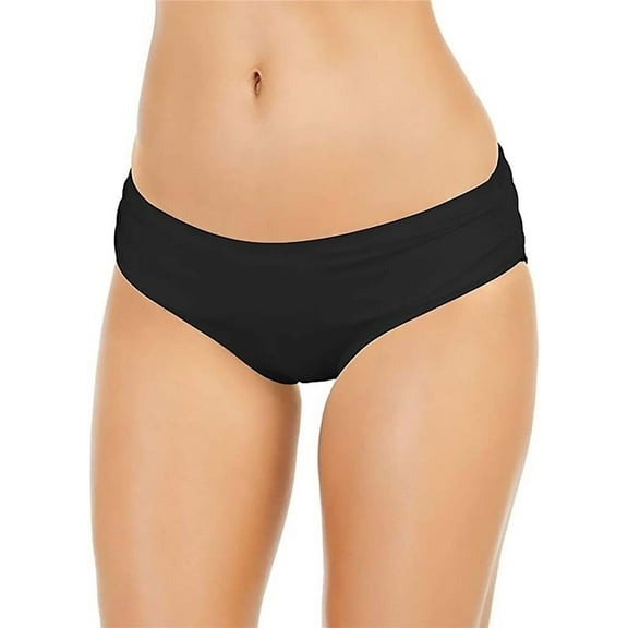 Michael Kors Shirred Bikini Bottoms Black MD New with box/tags