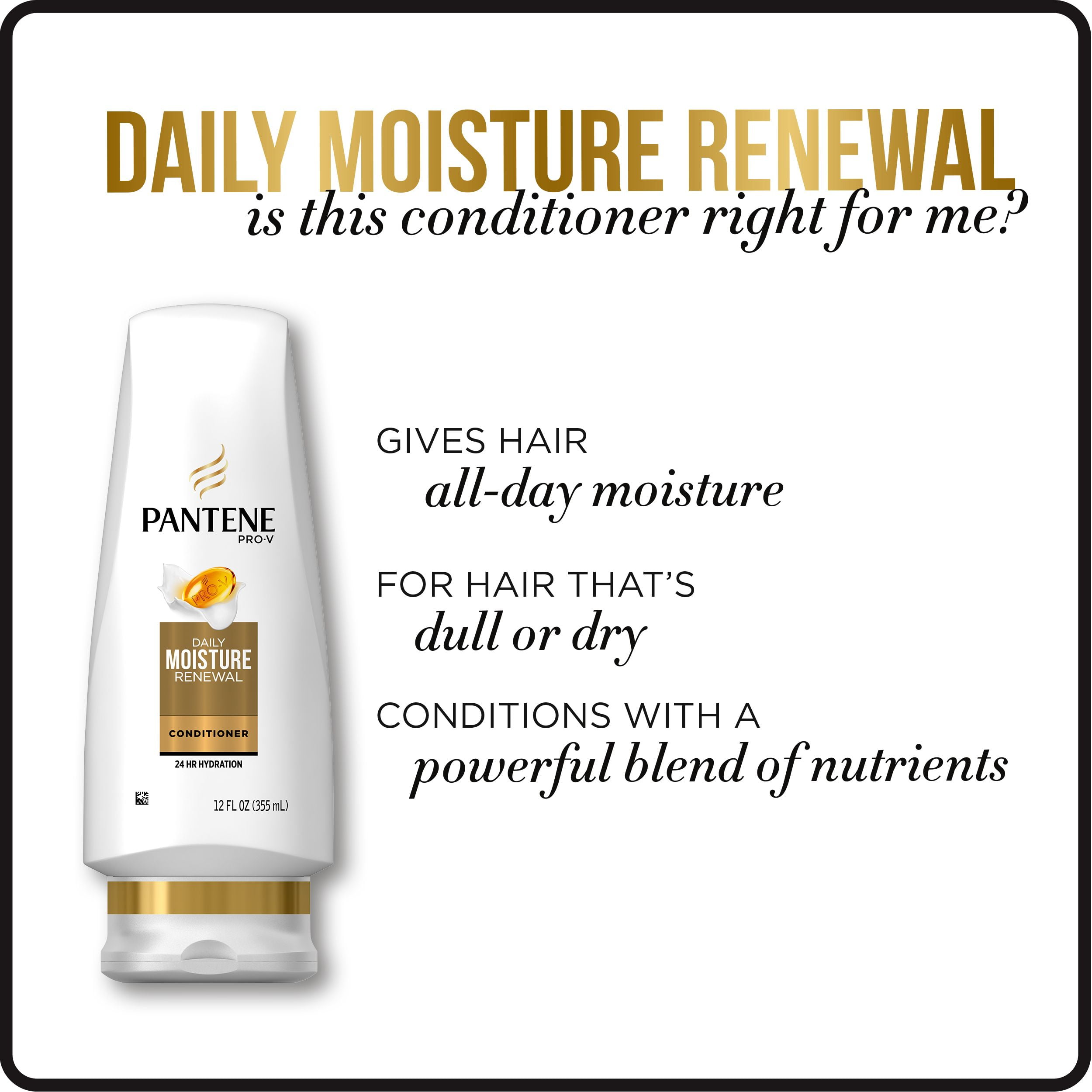 Pantene Pro-V Daily Moisture Renewal Conditioner, 10.5 fl oz With Intense Rescue Shot