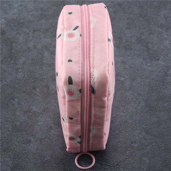 1PCS Mini Makeup Bags Zipper Girl Sanitary Pad Bag Card Holder Coin Purse Cosmetics Headphone Case Pouch Pink