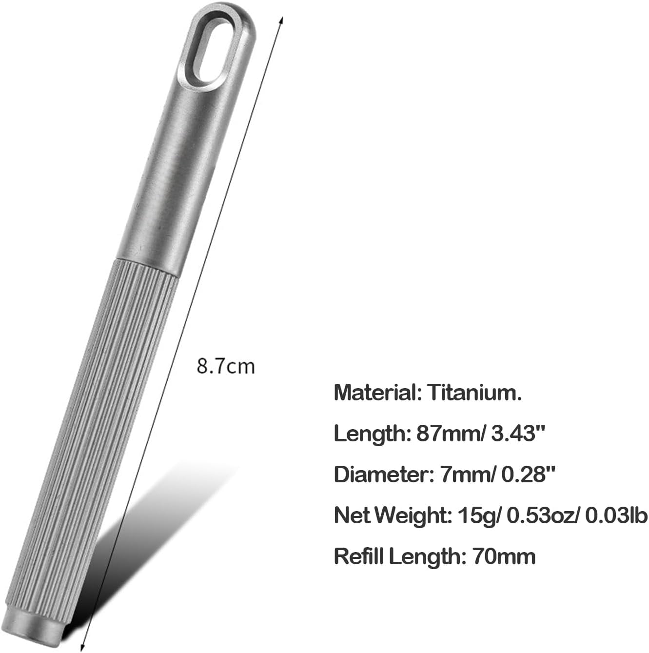 CATPAN Titanium Mini Ballpoint Pen EDC Pocket Pen 3.43" (Grey)