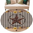 thumbnail image 6 of Texas Star Round Rug 5ft Washable Circle Kitchen Rugs Non Slip Farmhouse Country Sunflower Black Plaid Large Area Rug Indoor Floor Carpet for Bedroom Living Room Home Office Dining Room Nursery, 6 of 8