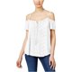 thumbnail image 2 of Ultra Flirt Blusa de punto crotchet para mujer, blanca, grande Ultra Flirt Tejer, 2 of 2