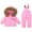 Pink#kids two piece snow suit, variant on Toddler Kids Winter Snowsuit Fleece Thickened Thermal Jumpsuits Set Winter Hooded Puffer Jacket and Bib Pants Boy Girls Ski Suits 2025 Black,1-2Years