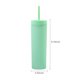 thumbnail image 4 of Ounissouiy Botella de agua de 16 onzas, vaso de paja esmerilado de plástico de 2 capas, bebida portátil, taza de té de la leche, soporte para Mostrada Verde 21 cm x 7.2 cm, 4 of 6