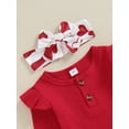 thumbnail image 6 of Hirigin Newborn Baby Girl Valentine’s Day Outfits Long Sleeve Ribbed Romper + Heart Flare Pants + Headband 3 6 12 18 Months Cute Clothes Set, 6 of 9