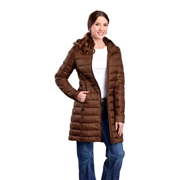 Roper Western Jacket Womens Long Length M Brown 03-098-0693-6217 BR