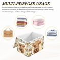 thumbnail image 6 of Yayeee Collapsible Cube Storage Bin with Lid Fabric Closet Decorative Basket with Handles, Floral Cow, 6 of 7