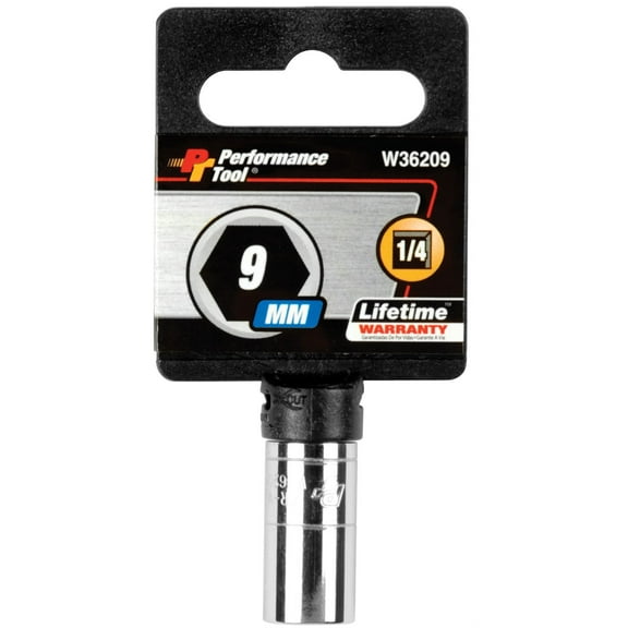 Performance Tool W36209 1/4" Dr 9mm 6pt Socket