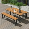 thumbnail image 1 of Costway Folding Picnic Table & Bench Set Dining Table with Metal Frame for 4 or 6 Persons, 1 of 10