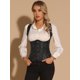 thumbnail image 2 of Bustier para Mujer Top Gótico de Jacquard con Tirantes para Mujer Tank Underbust Corsé Negro XL, 2 of 6