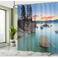 thumbnail image 5 of Ambesonne Nautical Shower Curtain, Romantic Lake Sunset, 69"Wx75"L, Blue Grey, 5 of 5