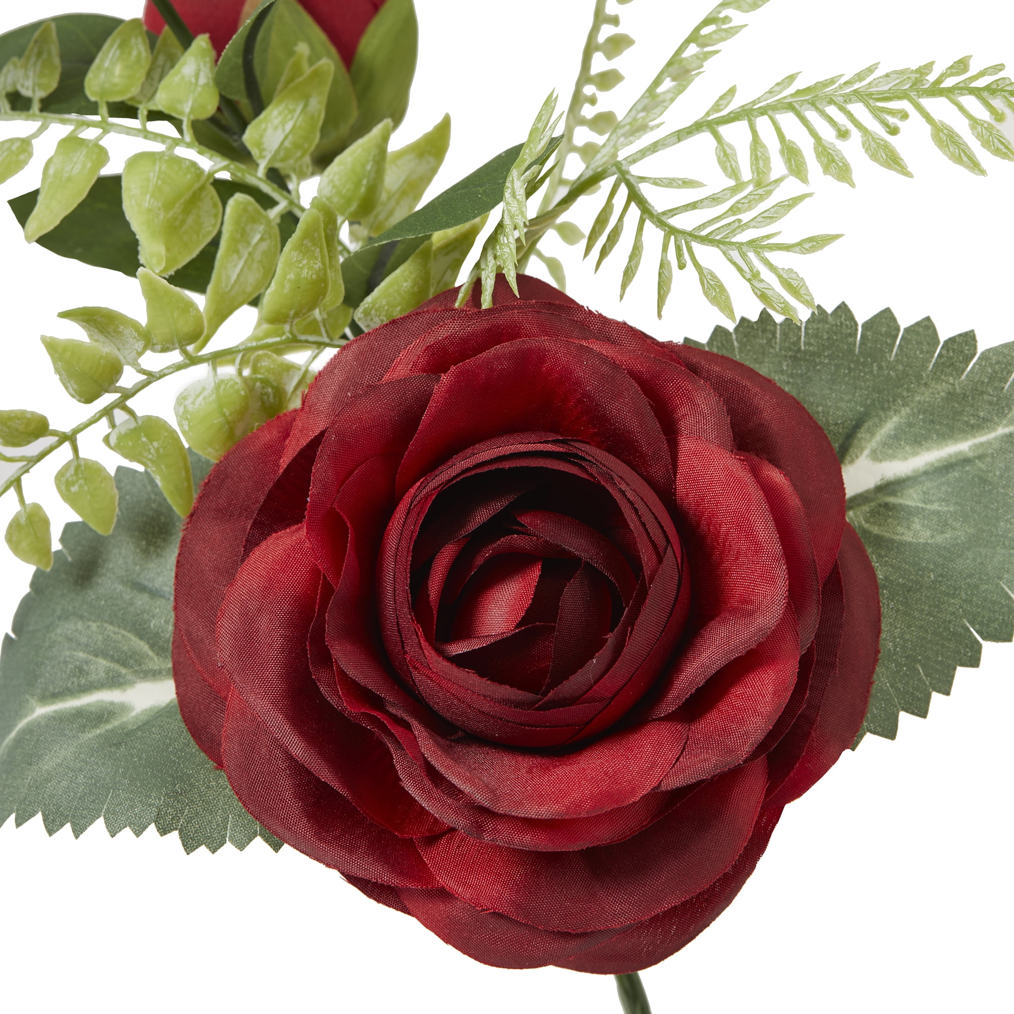 Mainstays 9" Artificial Mini Red Rose Bouquet Pick, 24pk