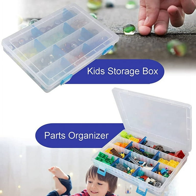 Tackle Box Snackle Box Container Bead Organizer Compartment Organizer Box Storage Box with Blue Dividers Tackle Tray, Other