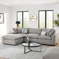 thumbnail image 3 of Modway Commix 4-Piece Upholstered Boucle Fabric Sectional Sofa in Light Gray, 3 of 5