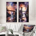 thumbnail image 1 of Designart "Luminous Crossing Coral Bridge III" Bridges Framed Wall Art Set Of 2 - Coral Architecture Frame Gallery Set For Office Decor, 1 of 6