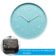 thumbnail image 4 of Uxcell 8 inch Plastic Wall Clock 3D Number Quartz Battery Operated Silent Non-Ticking Round Wall Clocks Light Blue, 4 of 6