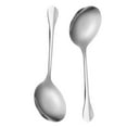 thumbnail image 4 of cucharas grandes de acero inoxidable con cabeza cuadrada para servir, ideales para bufés, cenas, arroz, sopas y ensaladas. Mango largo, aptas para lavavajillas., 4 of 7