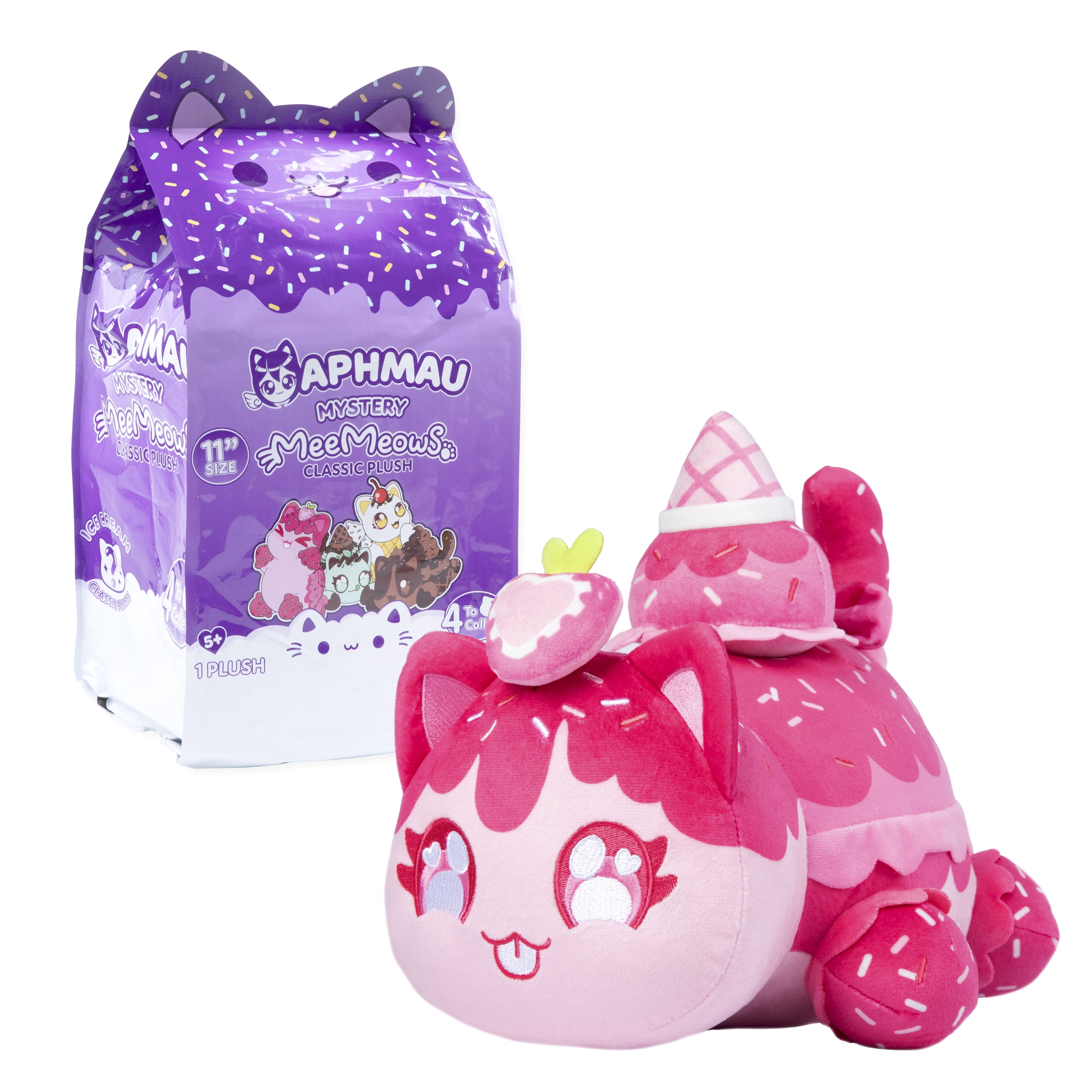 Aphmau MeeMeows 11” Classic Mystery Plush, Ice Cream Theme, Blind Box, 1 of 4 Possible  (图5)