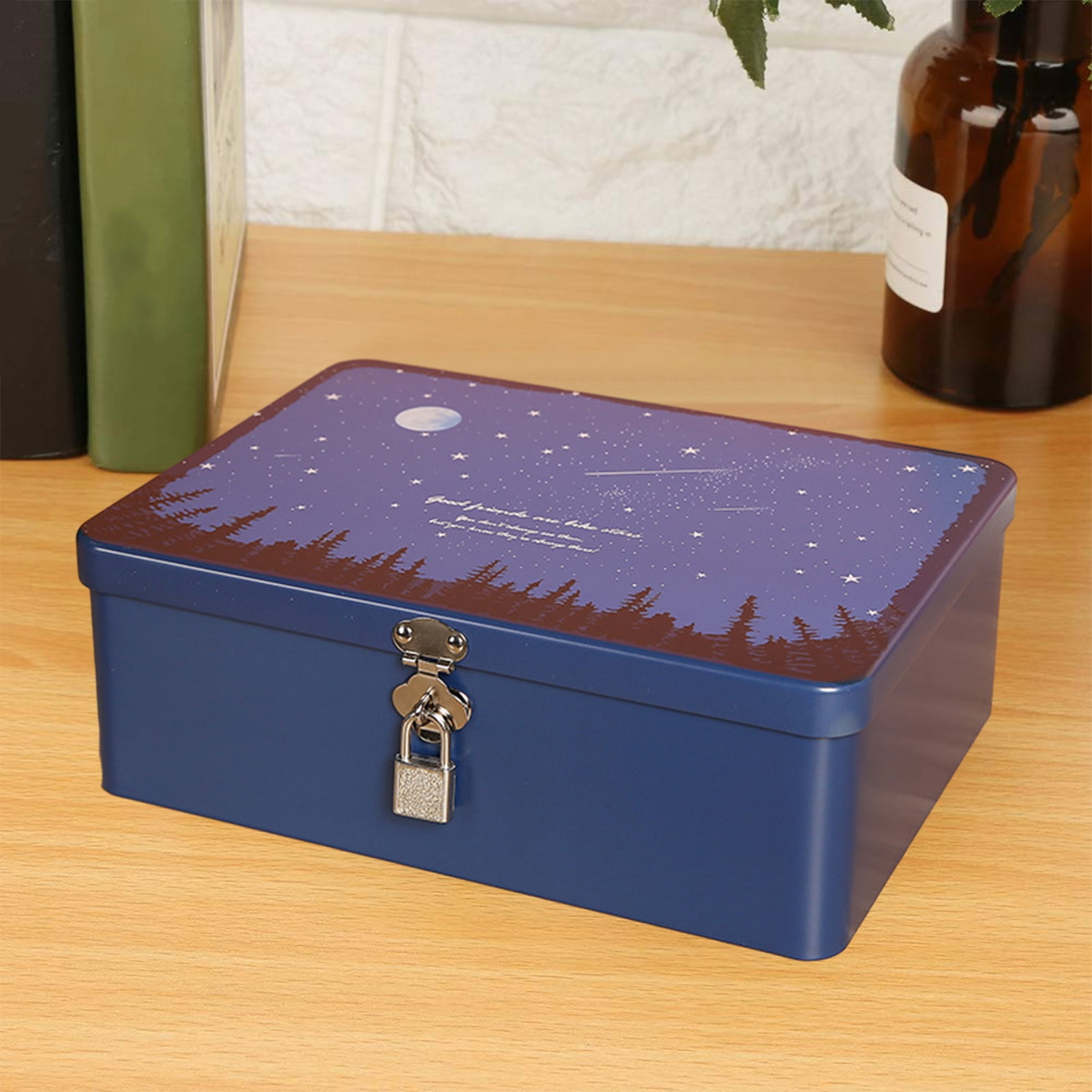 Kiskick Vintage Style Gift Box 1 Set Tin Box with Lock Key