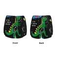 thumbnail image 5 of Lsque Space Dino Cartoon Black Printed Women's Running Shorts with Liner Pockets,Elastic Quick Dry Workout Athletic Gym Yoga Shorts,Womens High Waist Shorts-XX-Large, 5 of 9