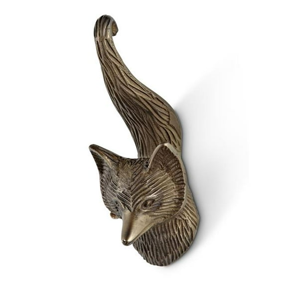 Abbott Collection AB-92-FOXHUNT 6 in. Fox with Tail Wall Hook, Antique Brass