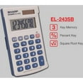thumbnail image 4 of Sharp Calculators EL-243SB 8-Digit Pocket Calculator 3-Key Memory, Sign Change, Auto Power Off - 8 Digits - LCD - Battery/Solar Powered - 1 - LR1130 - 0.4" x 2.5" x 4.1" - Gray, Blue - 1 Each, 4 of 7