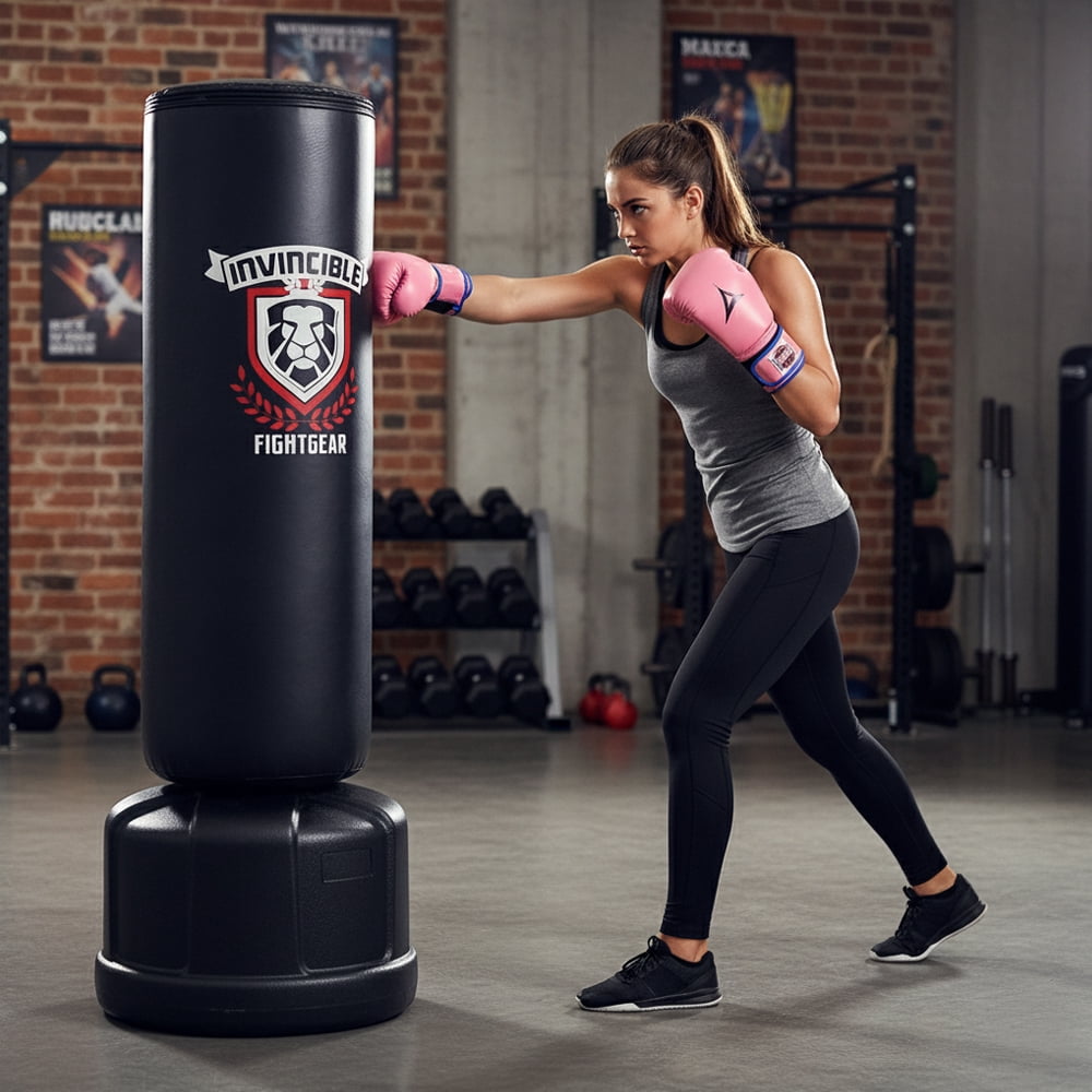 Premium Freestanding Heavy-Duty Boxing Punching Bag for Adults - Solid Base Kickboxing Bag for Home or Gym Training