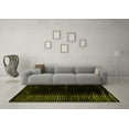 thumbnail image 3 of Ahgly Company Machine Washable Indoor Round Abstract Yellow Modern Area Rugs, 6' Round, 3 of 4