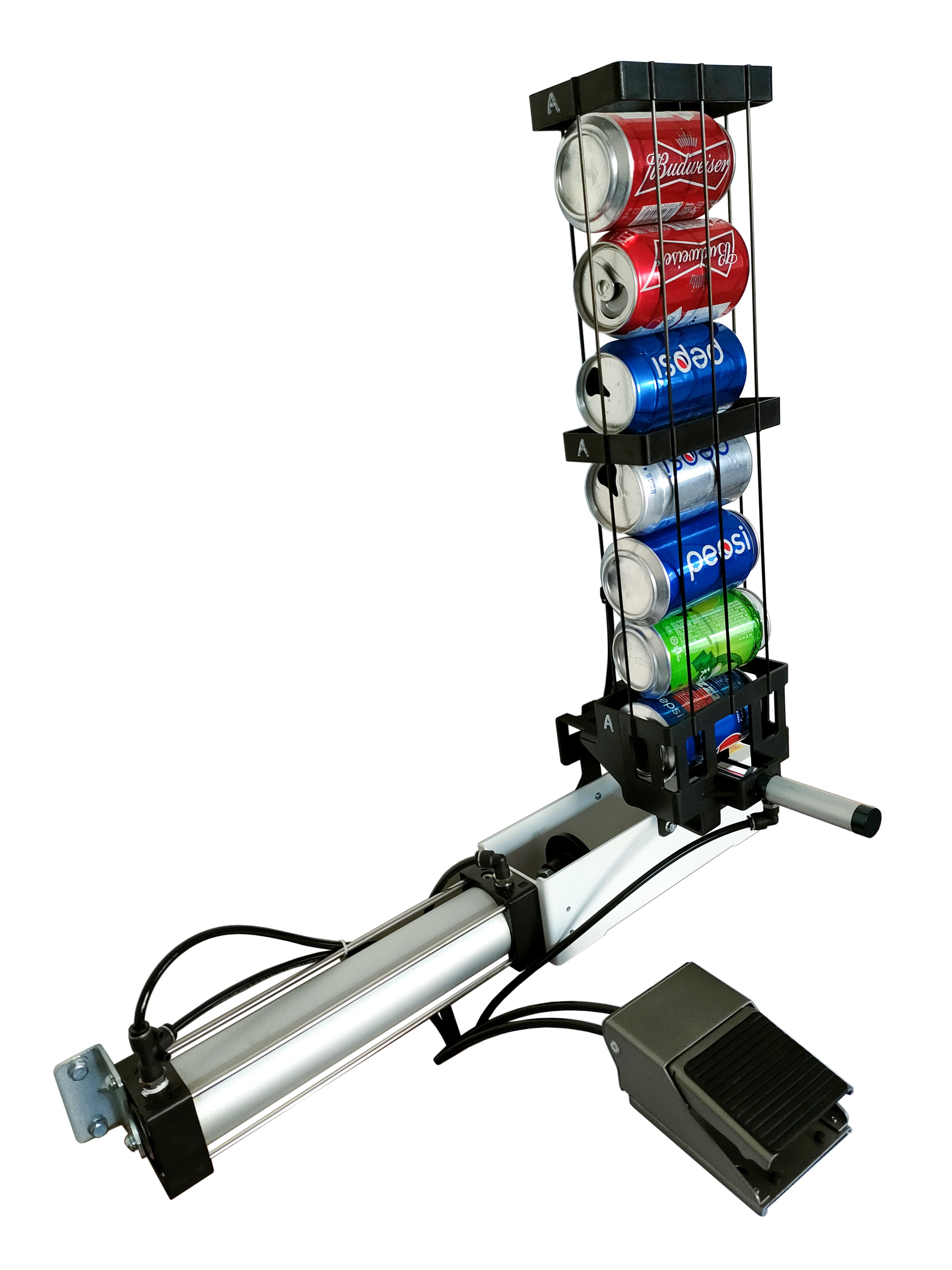 Heavy Duty Auto Can Crusher with Foot Pedal Valve, Wall Mounted Metal