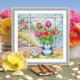 thumbnail image 2 of Hilo Algodón Ecológico Bordado Punto Cruz Con Tulipán 11CT 37x37cm, 2 of 9