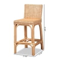 thumbnail image 5 of Home Square Woven Rattan Counter Stool with Footrest in Natural (Set of 2), 5 of 10