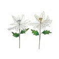 thumbnail image 1 of Netted Glitter Edged Poinsettia Stem - Set of 6, 1 of 3
