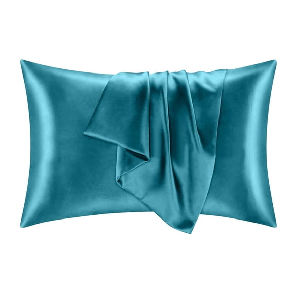 dgysar Icy Silk Pillowcase Set of 2, Soft Breathable Smooth Cooling Pillow Cover for Hair and Skin, Hidden Zipper, Standard Size Turquoise 2 pieces, 20*36 inches