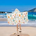 thumbnail image 2 of Yayeee Kids Hooded Towel with Hand Pockets Beach Soft Absorbent Bath Wrap 50 x 23.5 inch, Floral Easter Eggs, 2 of 5