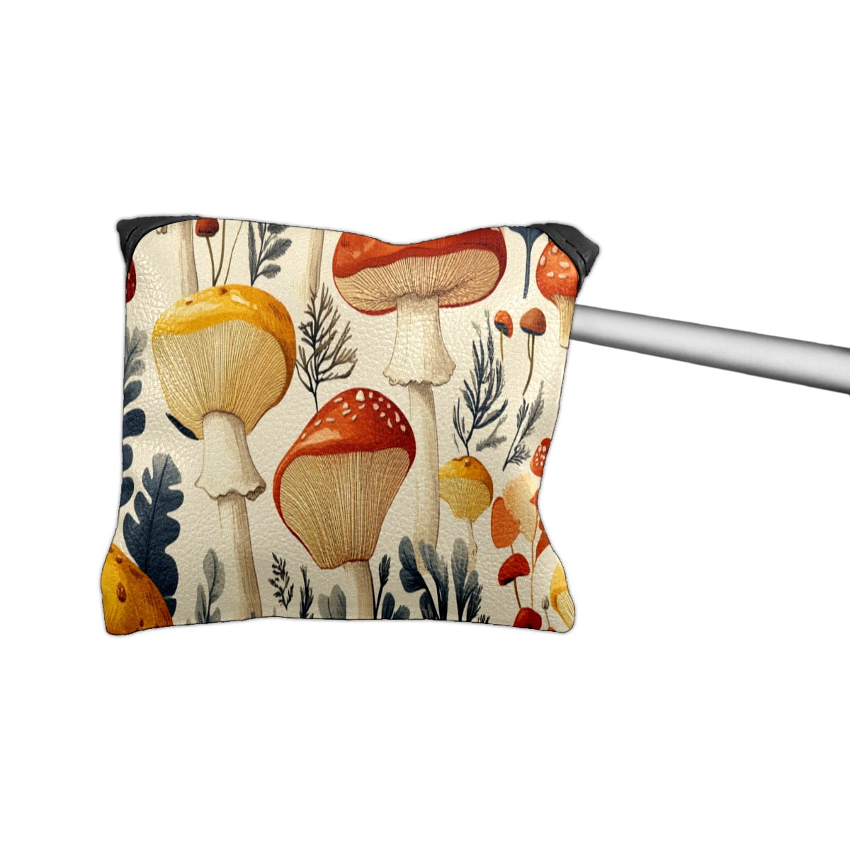 Golf Mallet Putter Cover Premium Leather Golf Putter Head Cover with Magnetic Closure Golf Cover for Men and Women Red-orange Mushrooms
