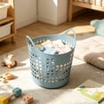 thumbnail image 5 of Twfbrm Plastic Laundry Basket, 12x16 Inch Portable Breathable Laundry Hamper with Handles, Ventilation Durable Storage Container Organizer for Bedroom, Apartment, Dorm, Home, Laundry Room, 5 of 6