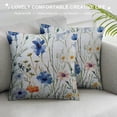 thumbnail image 3 of Creowell Pillow Covers Rustic Farmhouse Decor Watercolor Flowers Pillowcases  Blue Cornflower White Daisy Throw Pillow Case Cushion Cover for Sofa Couch Bedroom, 3 of 5