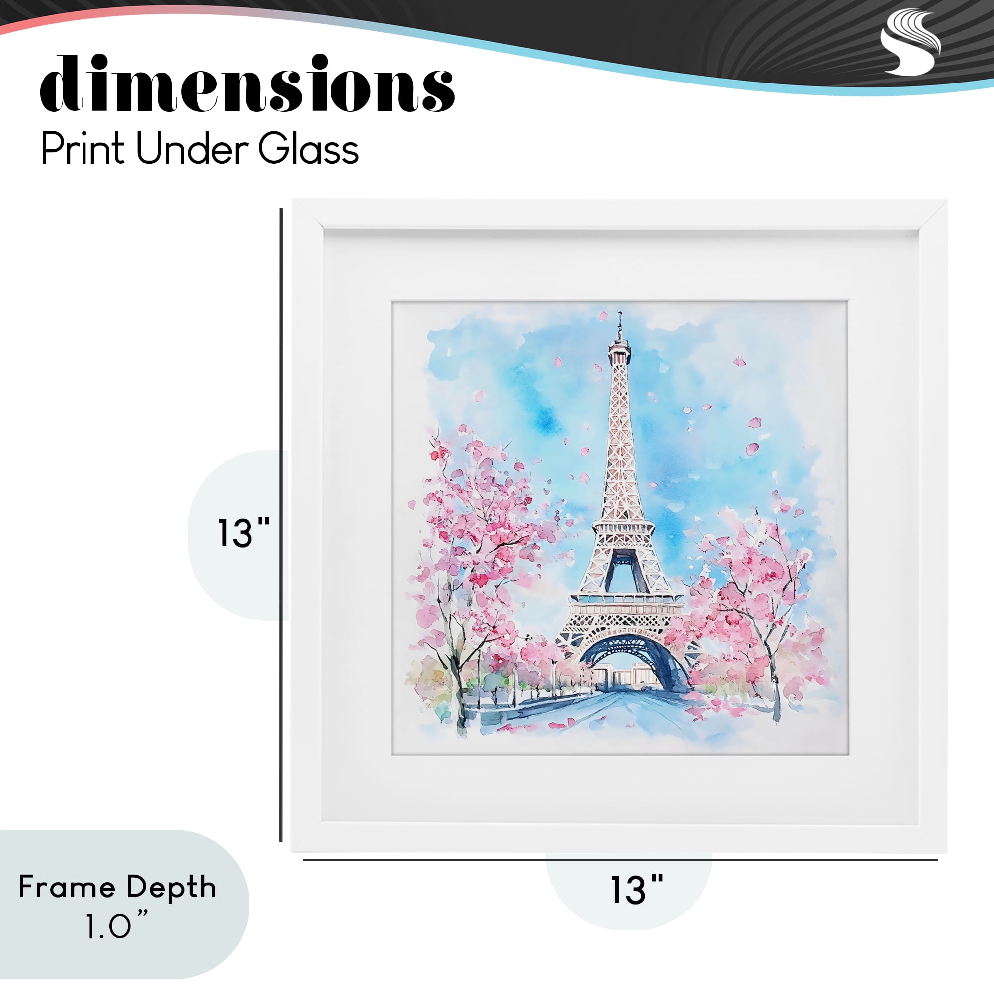Stupell Industries Eiffel Tower Cherry Blossoms White Framed Print Under Glass, design by Creative Studio