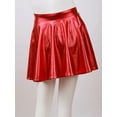 thumbnail image 5 of JanJean Girls Metallic Skater Skirt Athletic Shiny Holographic Flared Pleated Dance A-Line Mini Skort Red 12, 5 of 7